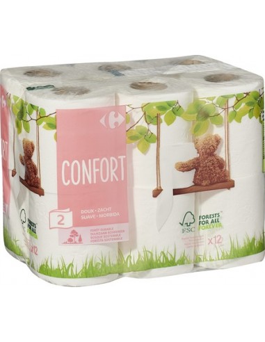 12 Rouleaux Confort 2Plis Carrefour
