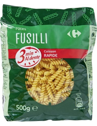 500gr Fusilli 3mn Carrefour