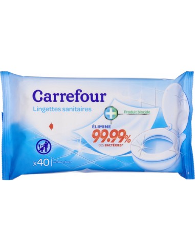 40 Lingettes Sanitaires Carrefour