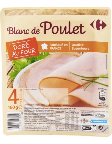 160gr Blanc de poulet Carrefour