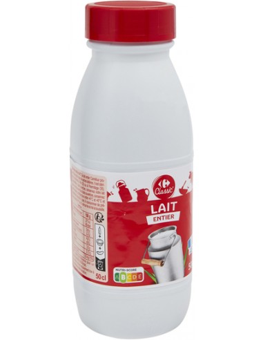 50cl Lait Entier Carrefour Classic'