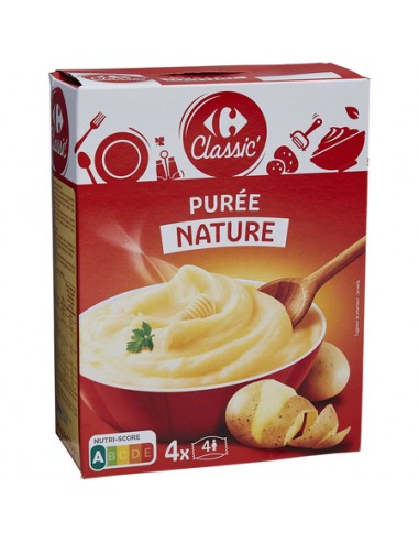 4*125gr Purée Nature Carrefour Classsic'